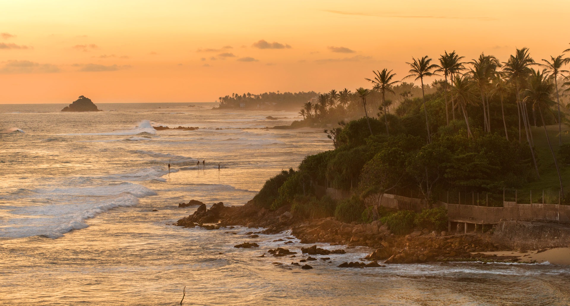 Beach with fishermen